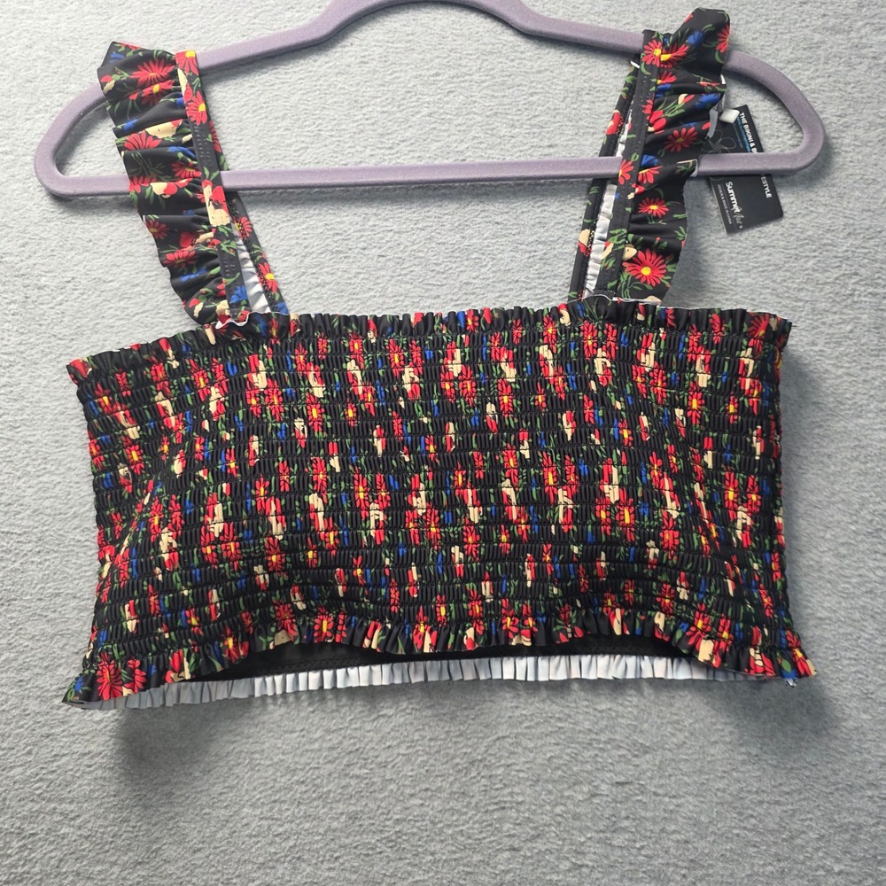 Summer Mae Bikini Top Womens M Multicolor Abstract Print Y2K Swimwear Paisley